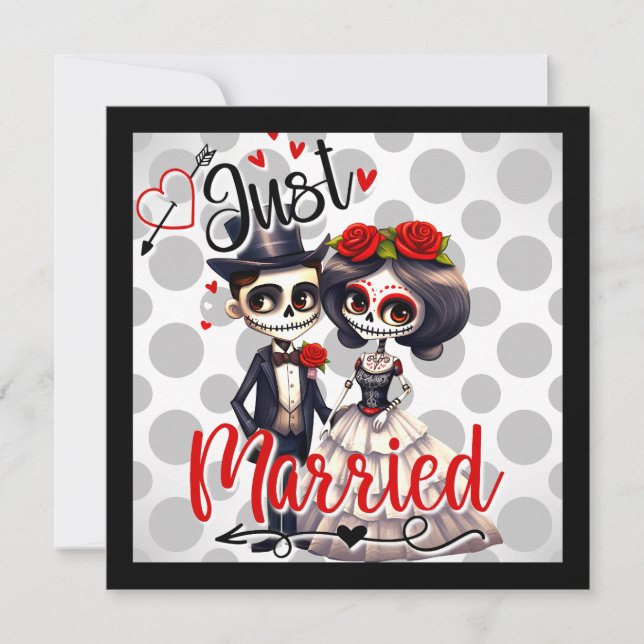 Tarjeta Festiva Cute Sugar Skull (Anverso)