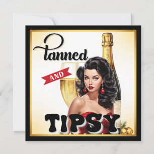 Tarjeta Festiva Cute Tanned y Tipsy Pinup