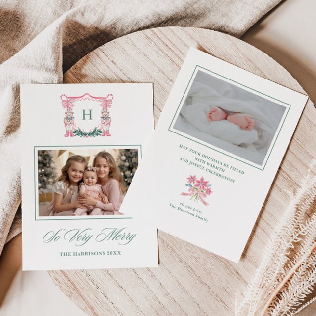 Tarjeta Festiva Cute Teddy Bear Monogram Crest  (Subido por el creador)