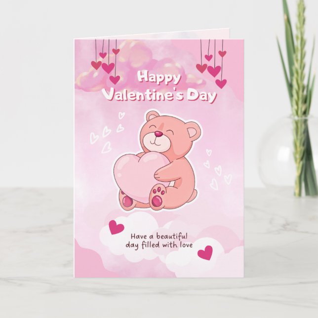 Tarjeta Festiva Cute Teddy Funny Valentcard (Anverso)