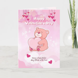 Tarjeta Festiva Cute Teddy Funny Valentcard