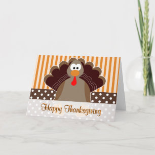 Tarjeta Festiva Cute Turkey Happy Thankde Card