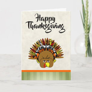 Tarjeta Festiva Cute Turkey Happy Thankending Greeting Card