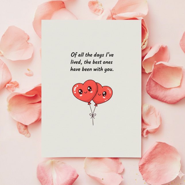 Tarjeta Festiva Cute Valentine Card for Him or Her with Hearts (Subido por el creador)
