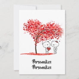 Tarjeta Festiva Cute Valentine Watercolor Artsy Personalize