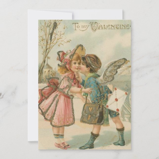 Tarjeta Festiva Cute vintage couple Valentine (Anverso)