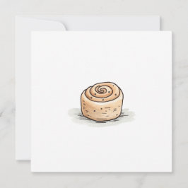 Tarjeta Festiva Cute Watercolor Cinnamon Roll