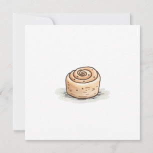 Tarjeta Festiva Cute Watercolor Cinnamon Roll