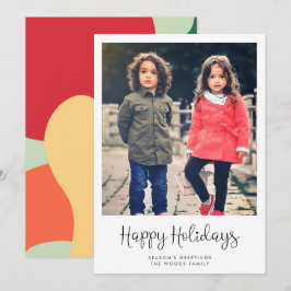 Tarjeta Festiva Cute Whimsical Happy Holidays Photo