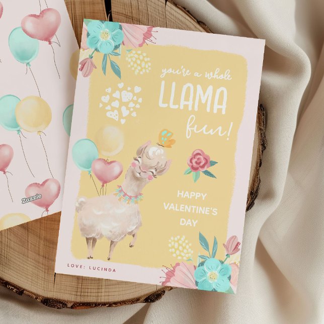 Tarjeta Festiva Cute Whole Llama Diversión Niños Valentines de la  (Subido por el creador)