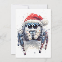 Tarjeta Festiva Cute Winter Jumping Spider Christmas Cards