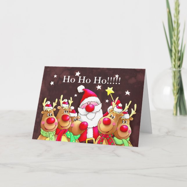 Tarjeta Festiva Cute x mas card, ho ho ho ho ho!!! (Anverso)