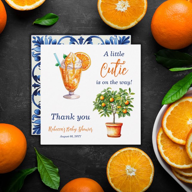 Tarjeta Festiva Cutie Naranja Citrus Summer Ice Cream Baby Shower (Subido por el creador)
