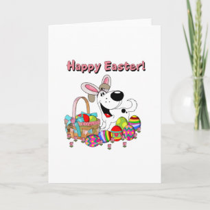 Tarjeta Festiva Cutie tiene oídos del conejito de pascua