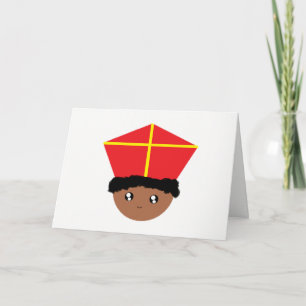 Tarjeta Festiva Cutieful embroma el inglete Zwarte Piet de San