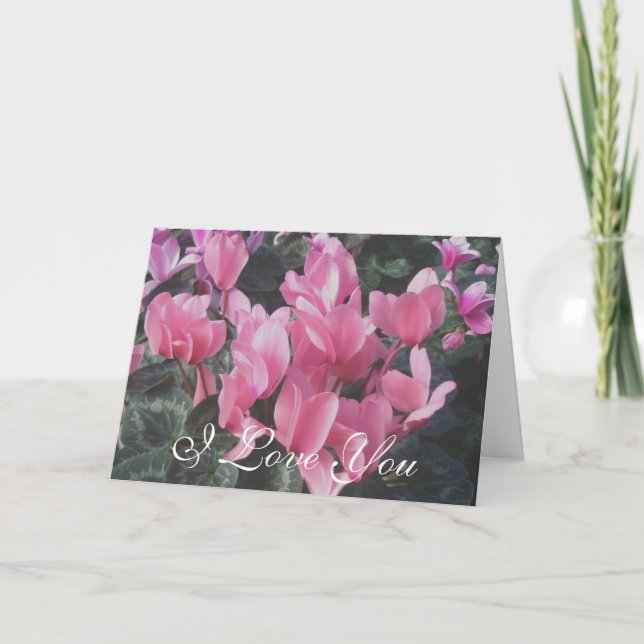 Tarjeta Festiva Cyclamen Te Amo San Valentín (Anverso)