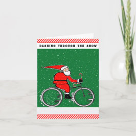 Tarjeta Festiva Cyclist Christmas