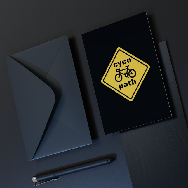 Tarjeta Festiva Cycopath Funny Road Sign for Cycle Lover (Subido por el creador)