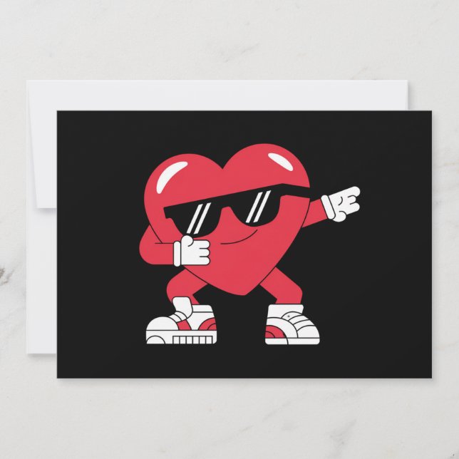 Tarjeta Festiva Dabbing Heart Funny Gifts Día de San Valentín (Anverso)