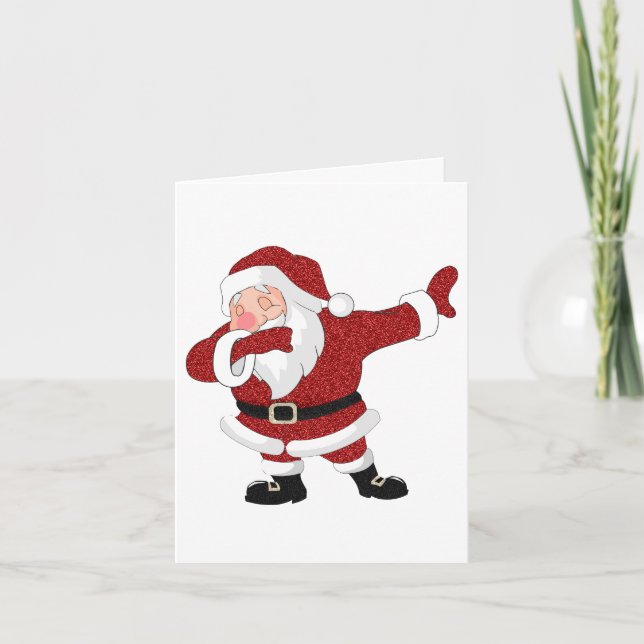 Tarjeta Festiva Dabbing Red Santa Claus | Humor divertido de vacac (Anverso)