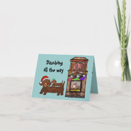 Tarjeta Festiva Dachshing hasta el final