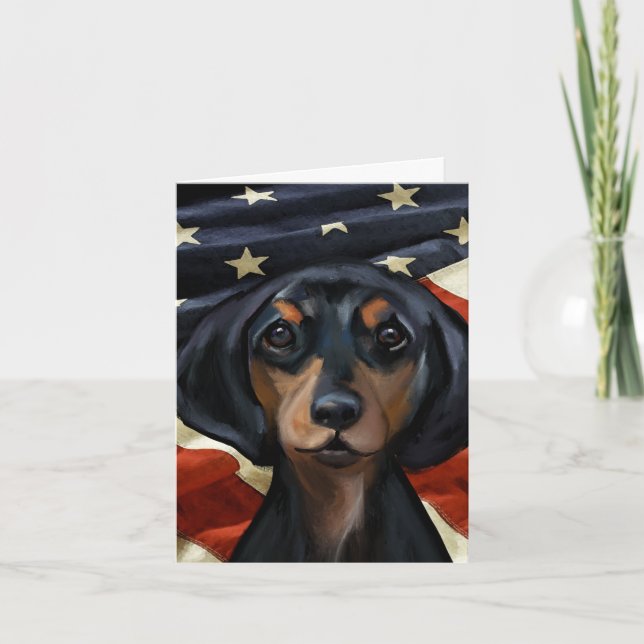 TARJETA FESTIVA DACHSHUND (Anverso)