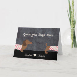 Tarjeta Festiva Dachshund ama a ti Día de San Valentín de mucho ti