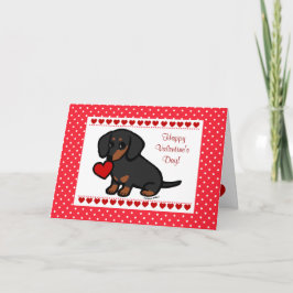 Tarjeta Festiva Dachshund Black and Tan Heart