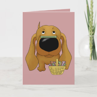 Tarjeta Festiva Dachshund - ¿Caza de huesos de Pascua, alguien?