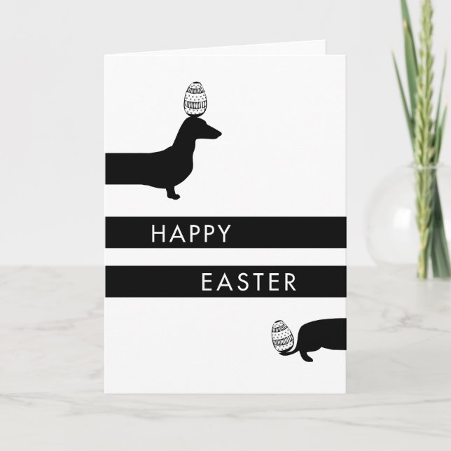 Tarjeta Festiva Dachshund divertido Pascua (Anverso)