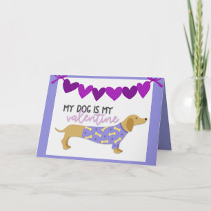 Tarjeta Festiva Dachshund Dog Cute Funny Personalizado Púrpura Tex