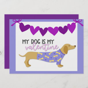 Tarjeta Festiva Dachshund Dog Cute Gracioso Personalizado Púrpura