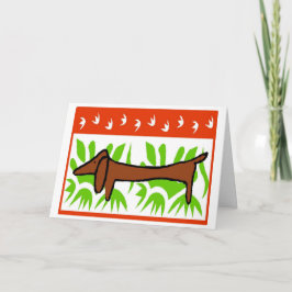 Tarjeta Festiva Dachshund Feliz feriado