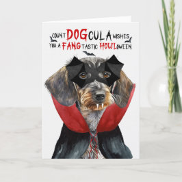 Tarjeta Festiva Dachshund Funny Count DOGcula Halloween