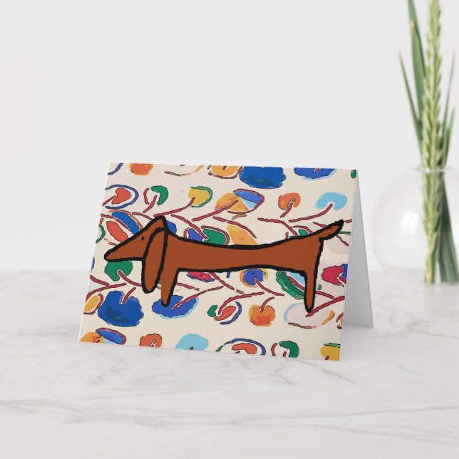 Tarjeta Festiva Dachshund Greetings (Anverso)
