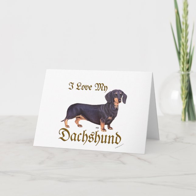 Tarjeta Festiva Dachshund Love (Anverso)