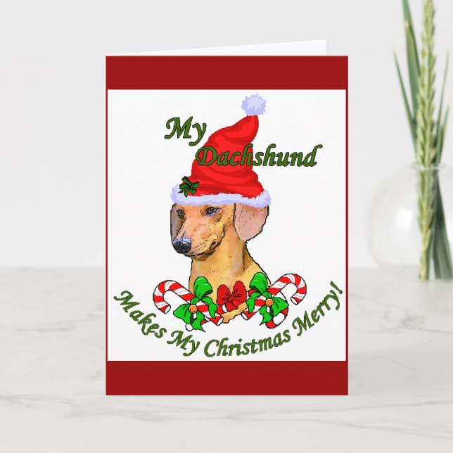 Tarjeta Festiva Dachshund Lovers Navidades Regalos (Anverso)