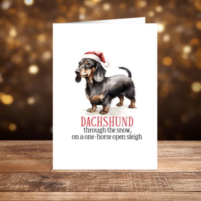 Tarjeta Festiva Dachshund Navidades graciosos Felices Fiestas (Subido por el creador)