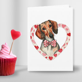 Tarjeta Festiva Dachshund Parent Love Watercolor de agua personali