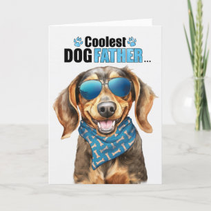 Tarjeta Festiva Dachshund Perro marrón El Día del Padre más frío