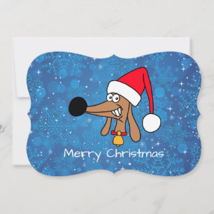 Tarjeta Festiva Dachshund perro navideño festivo