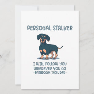 Tarjeta Festiva Dachshund Personal Stalker