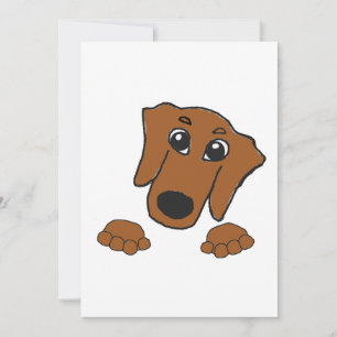 Tarjeta Festiva dachshund personalizado de peeking rojo