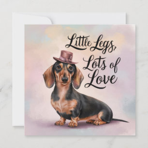 Tarjeta Festiva Dachshund Piernas Pequeñas Mucho Amor