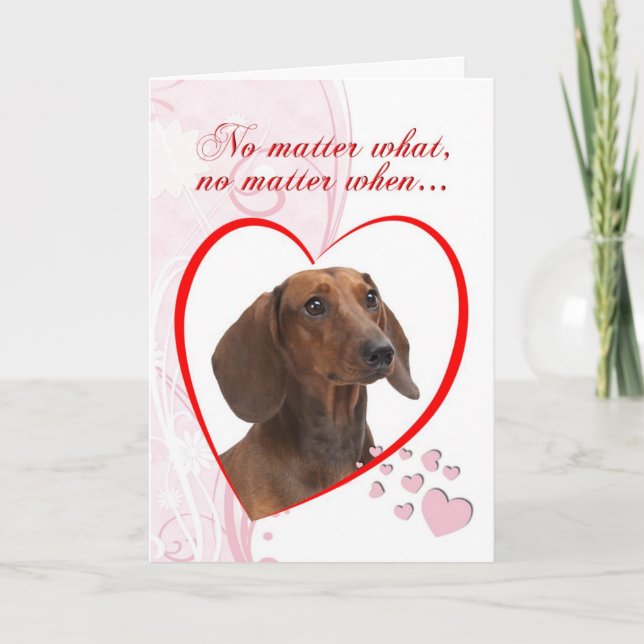 Tarjeta Festiva Dachshund Valentine (Anverso)