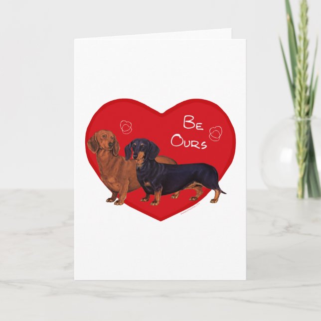 Tarjeta Festiva Dachshund Valentine (Anverso)