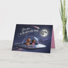 Tarjeta Festiva Dachshund Valentine Card