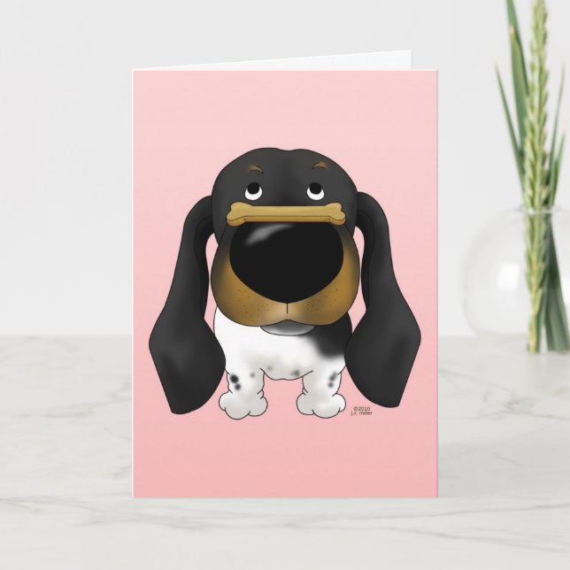 Tarjeta Festiva Dachshund Valentine Card (Anverso)