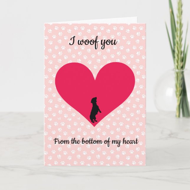 Tarjeta Festiva Dachshund Valentine Card (Anverso)