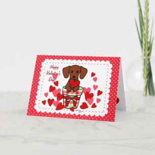 Tarjeta Festiva Dachshund Valentine Personalizado
